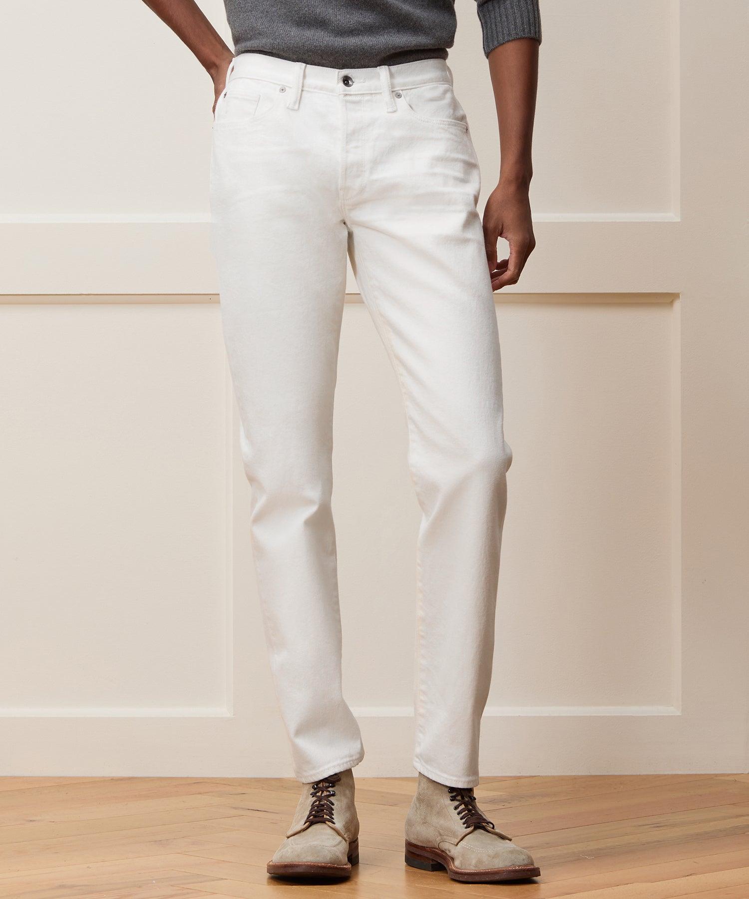 Slim Japanese Selvedge Stretch Jean in White Product Image