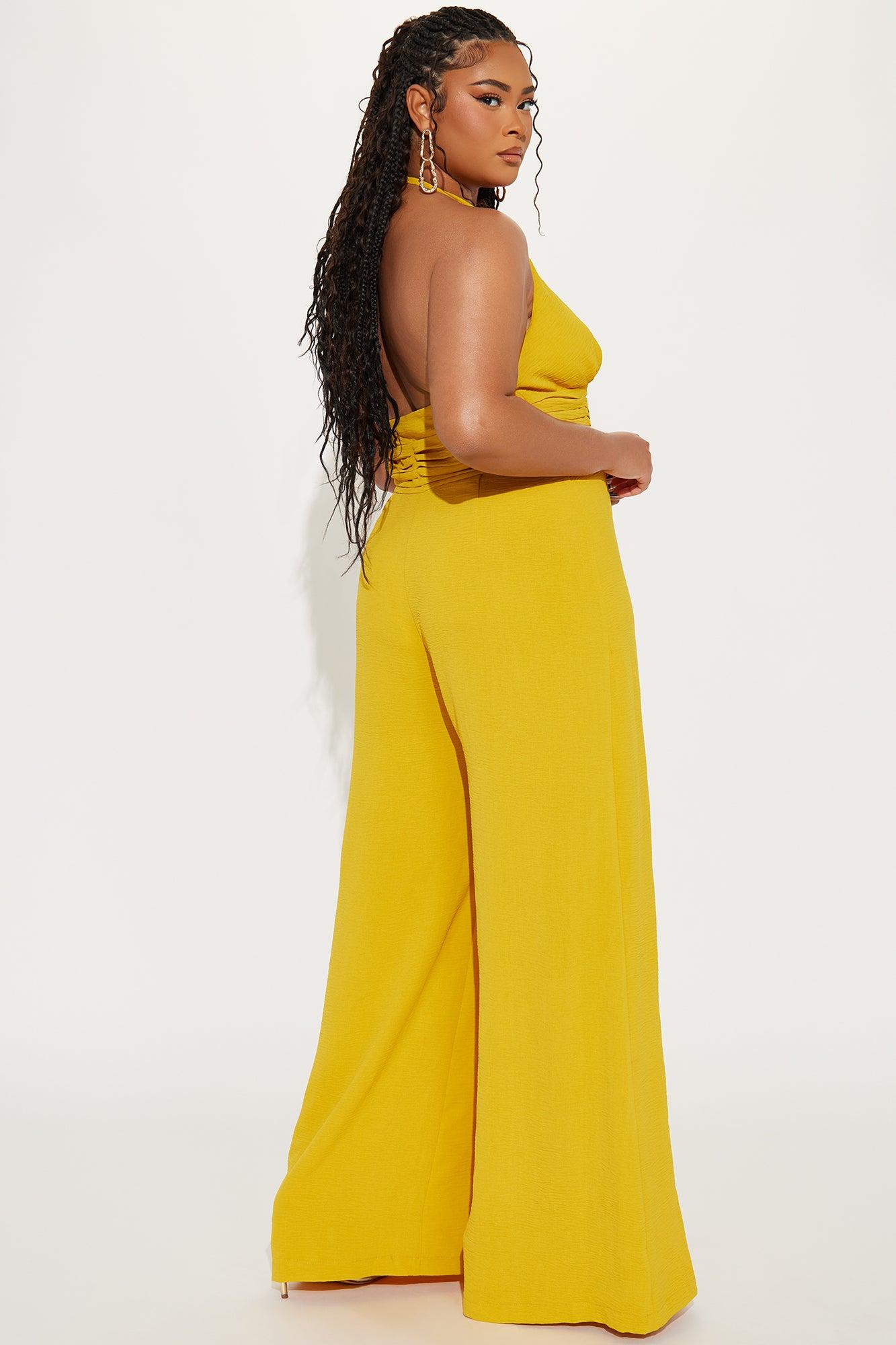 Light Up The Room  Jumpsuit - Mustard Product Image