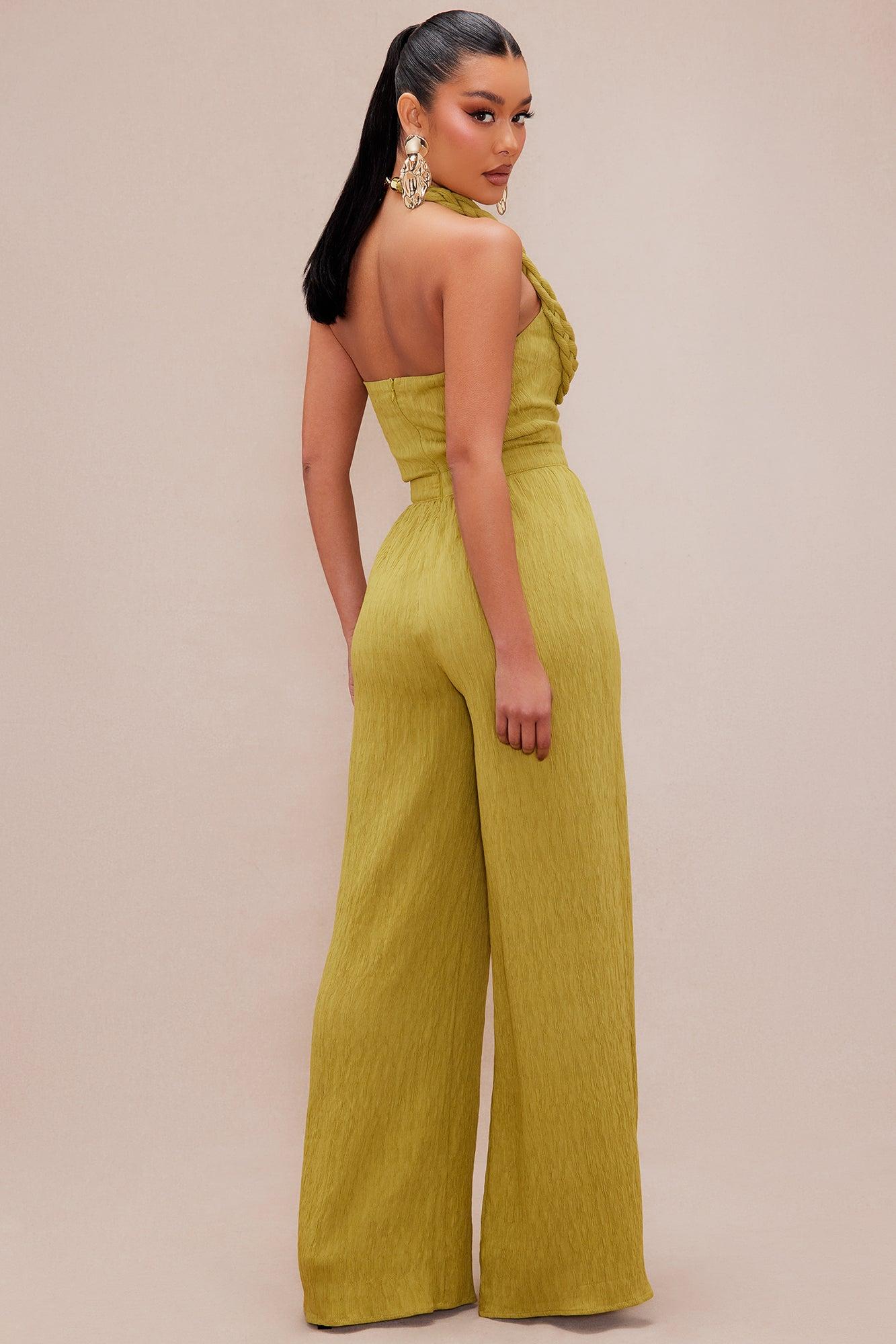 Chelsea Textured Jumpsuit - Olive Product Image