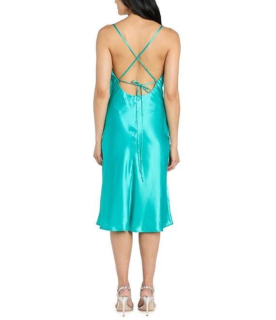 Morgan & Co. Charmeuse Cowl Neck Midi Dress Product Image