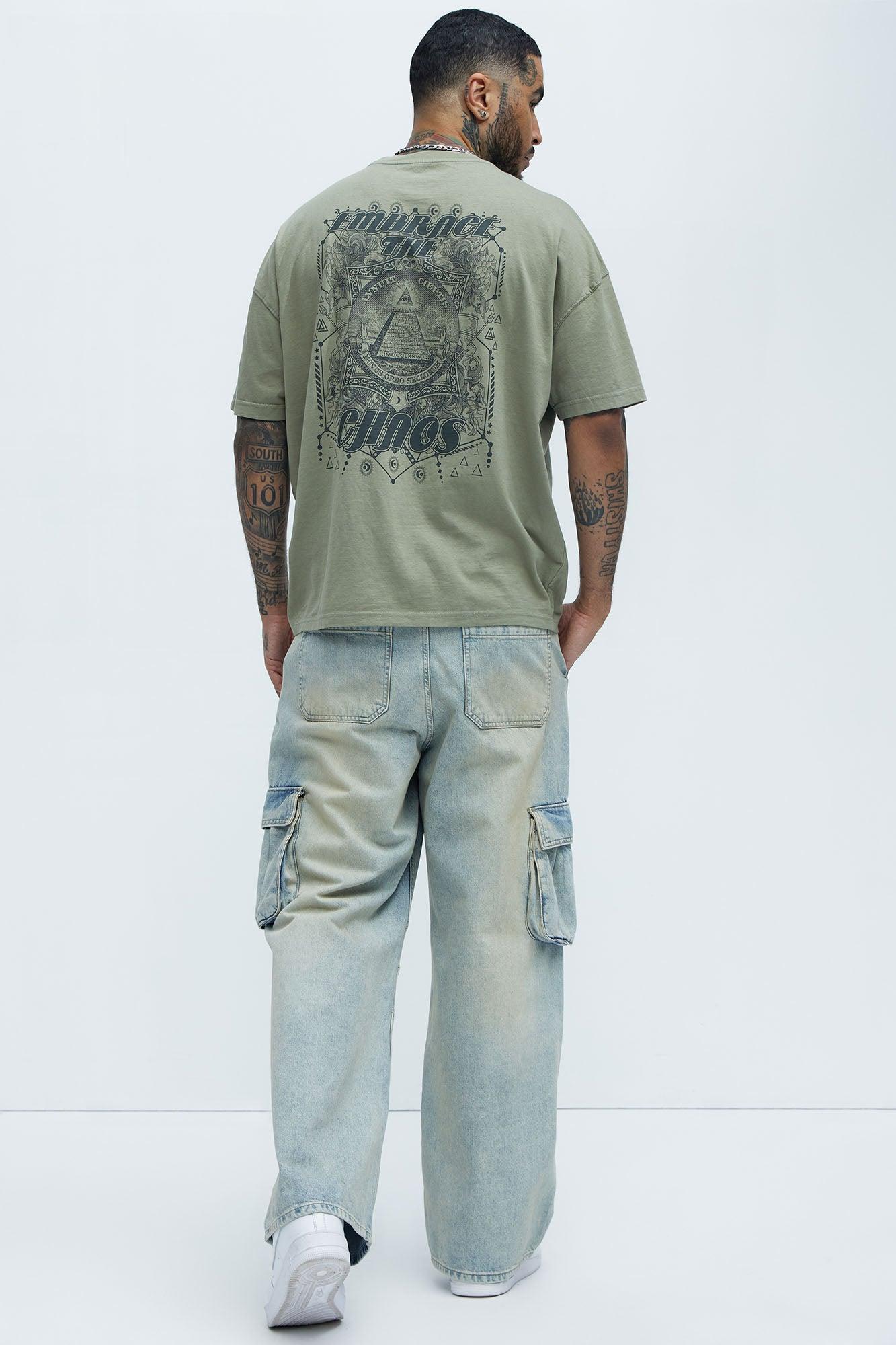 Embrace Chaos Oversized Short Sleeve Tee - Olive Product Image