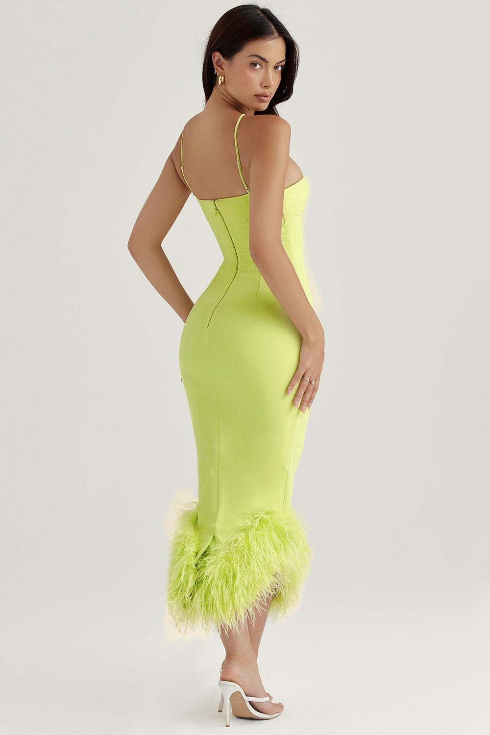Alessia  lime midi dress Product Image