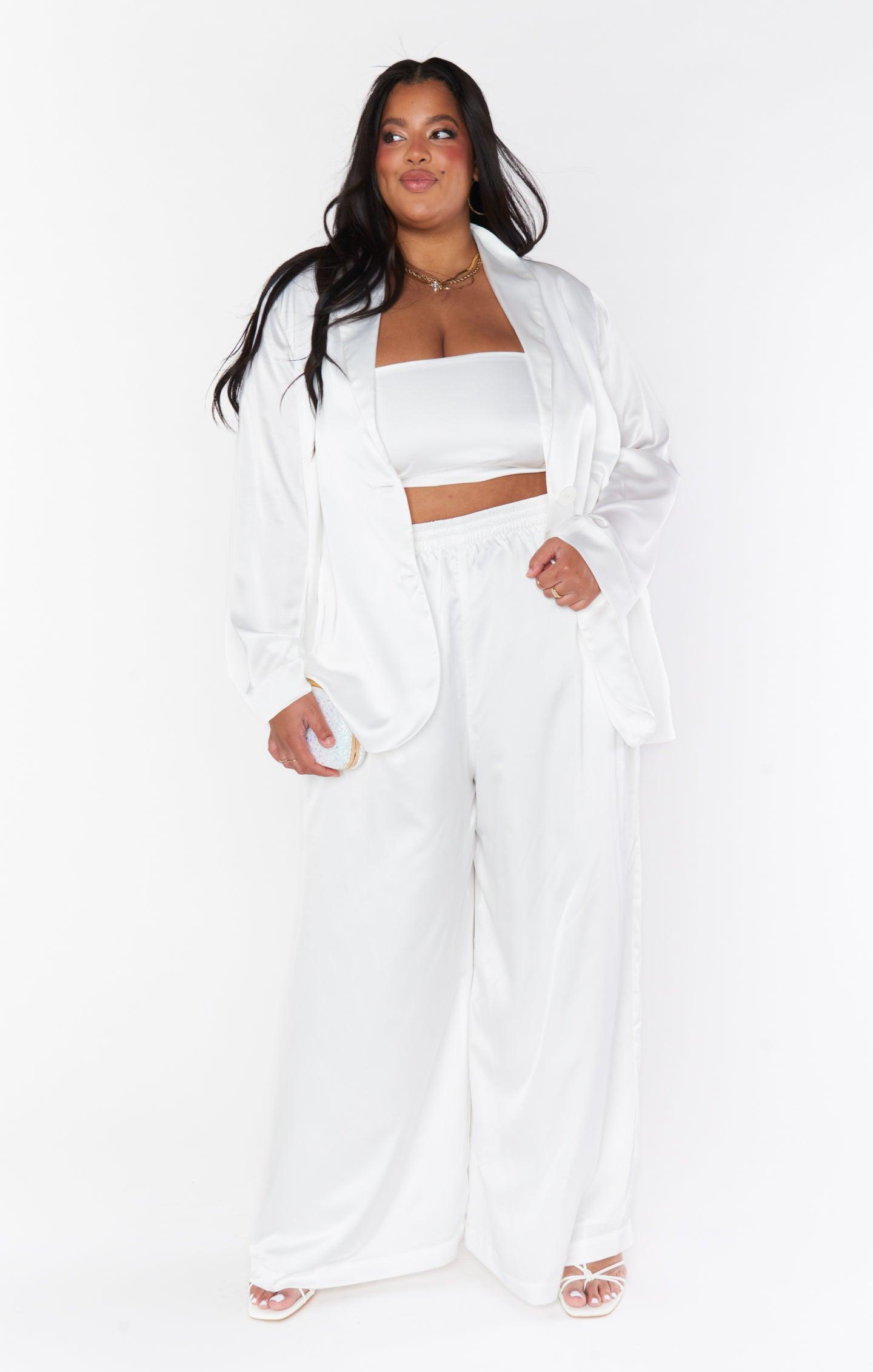 Irwin Pants ~ Ivory Luxe Satin Product Image