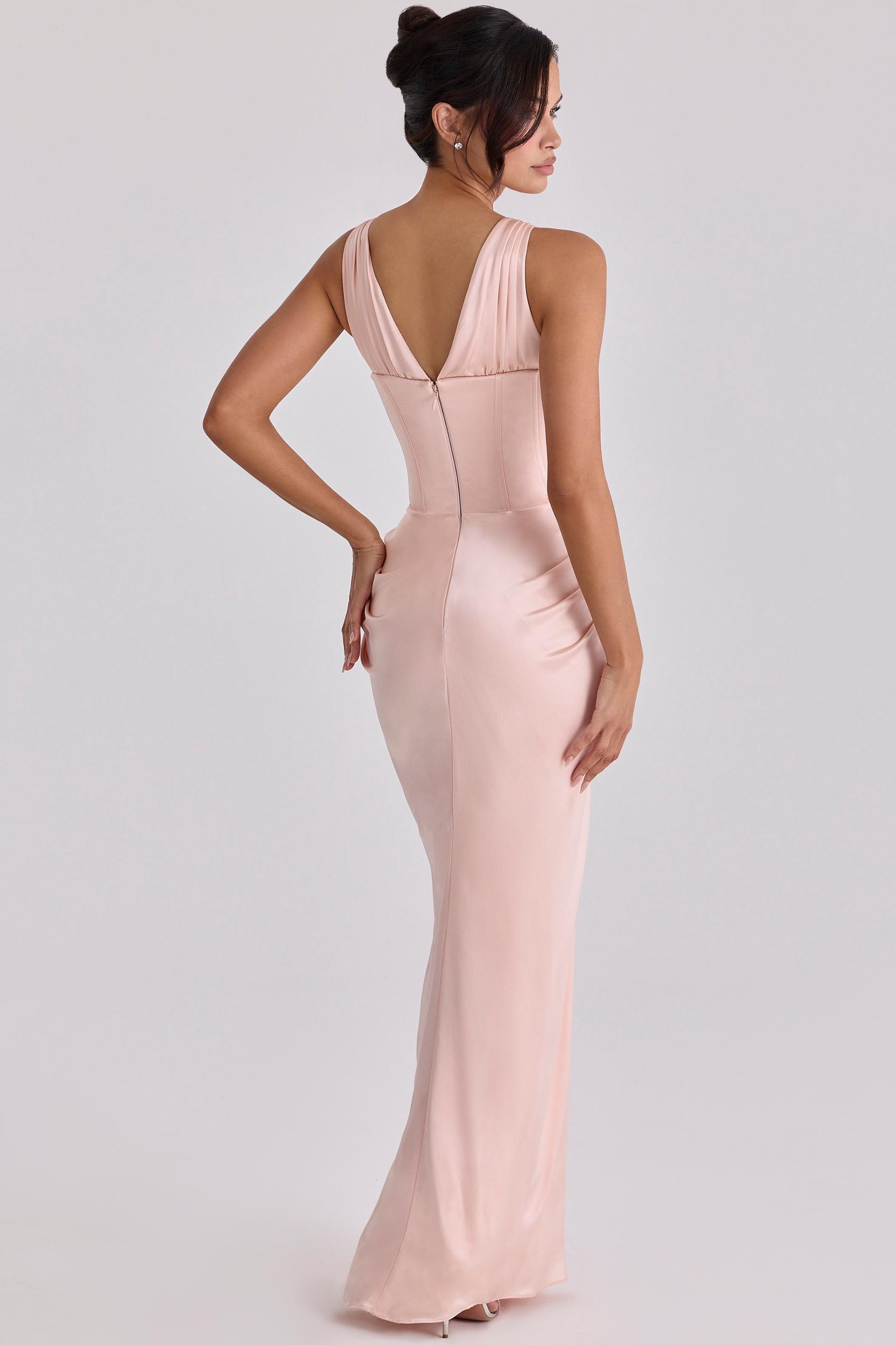 Angeline  blush satin corset maxi dress - limited edition Product Image