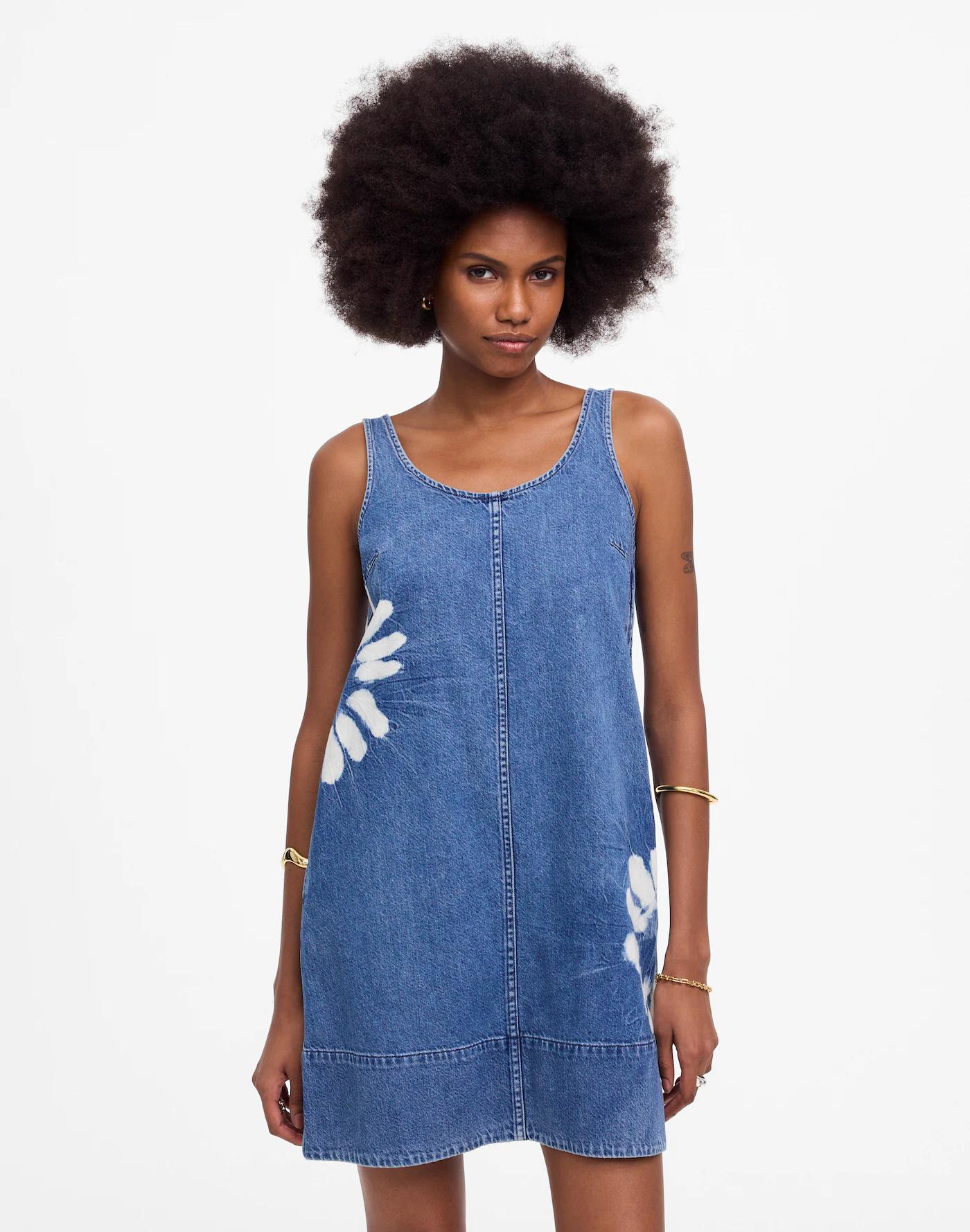 Denim Scoopneck Mini Dress Product Image