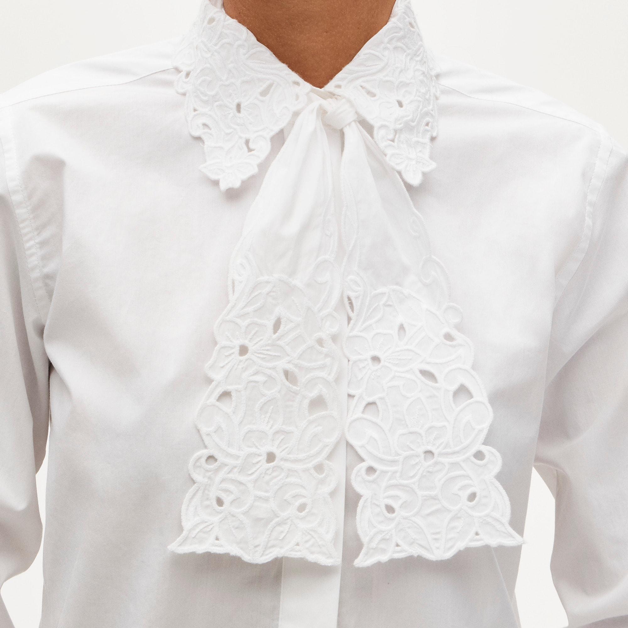 Jules classic-fit eyelet tie-neck shirt Product Image
