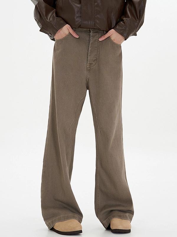 Men's Vintage Brown Wash Loose Jeans Product Image