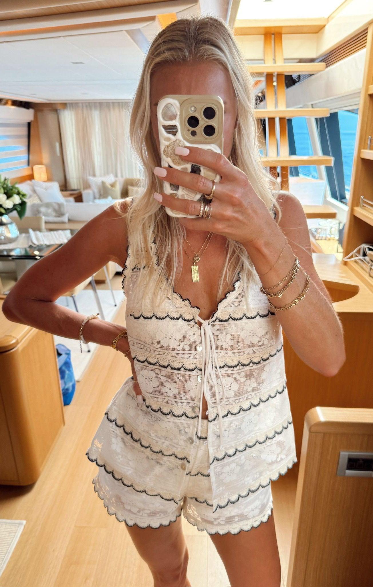 Take It Easy Shorts ~ French Vanilla Lace Product Image