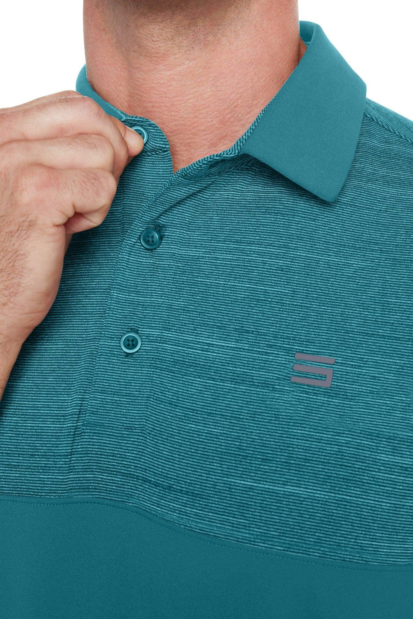 Three Sixty Six Men's Heathered Two-Tone Golf Polo Male Product Image