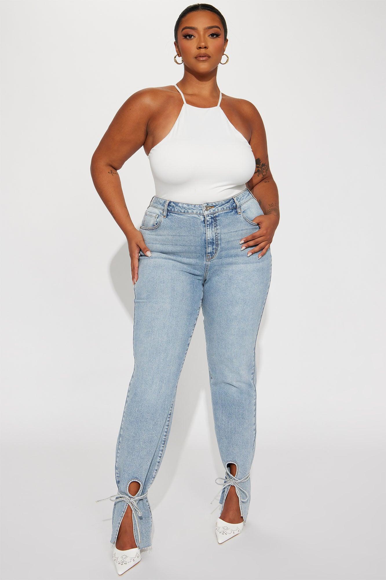 Tall All Tied Up Straight Leg Jeans - Medium Wash Product Image
