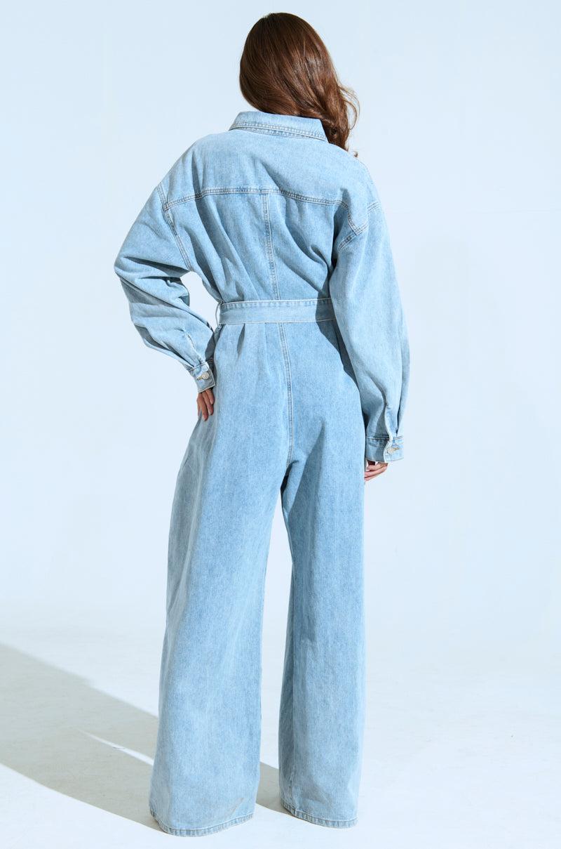 NOT TODAY EXTREME OVERSIZED DENIM JUMPSUIT Product Image