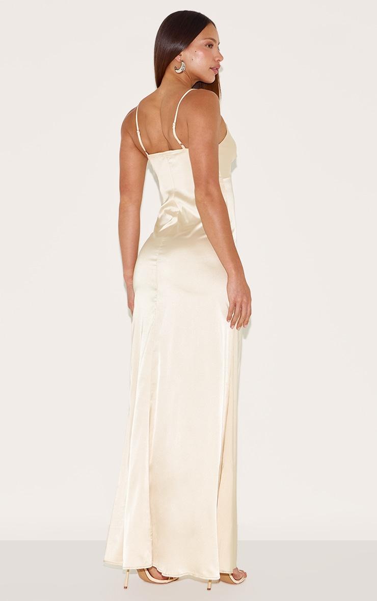 Tall Buttercream Satin Maxi Dress Product Image
