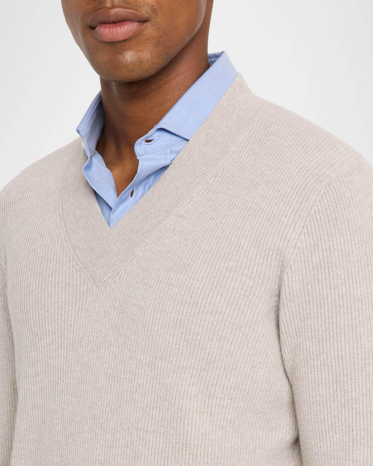 Men's V-Neck Cashmere Rib Sweater Product Image