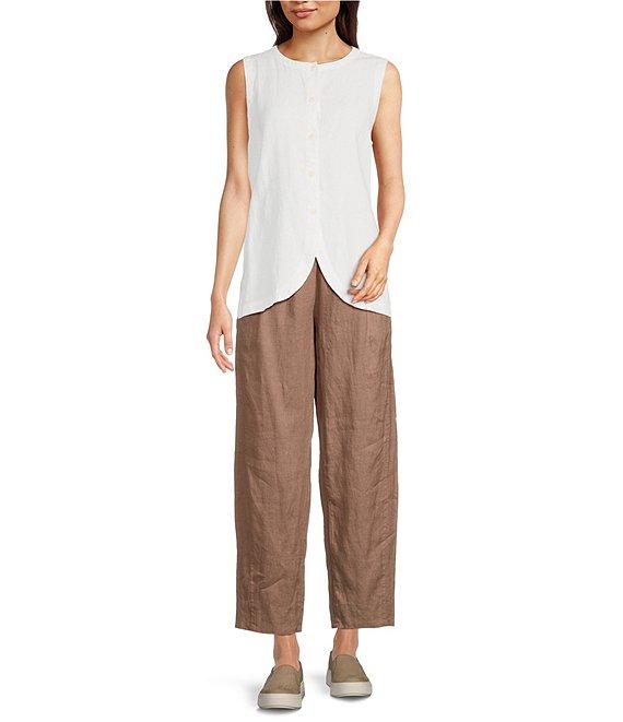 Eileen Fisher Organic Linen V-Neck Sleeveless Vest Product Image