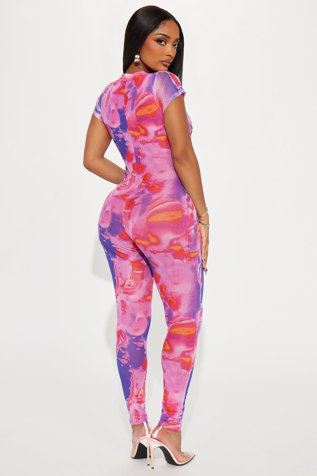 Fantasy World Mesh Jumpsuit - Purple/combo Product Image