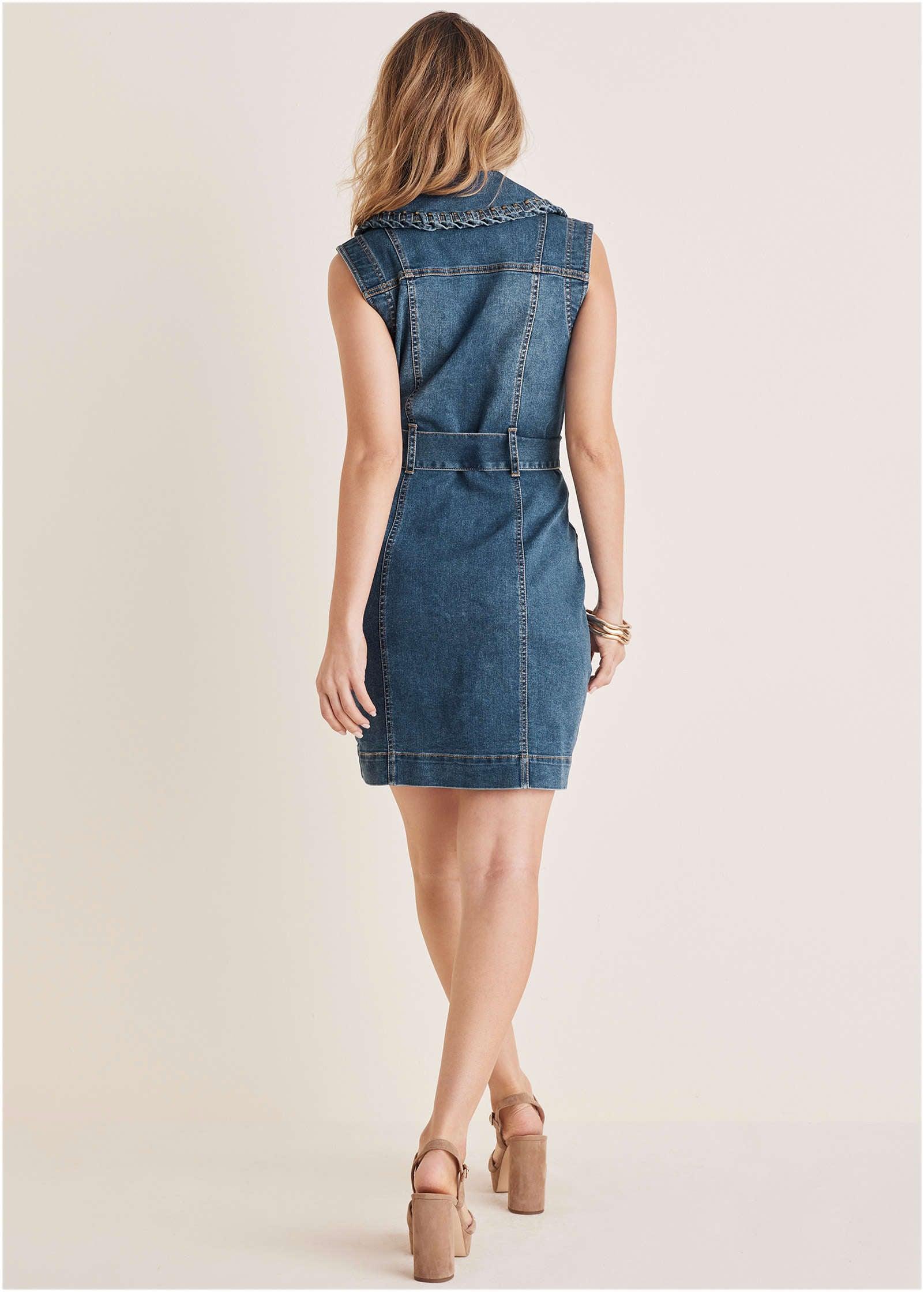 Whip Stitch Denim Mini - Medium Wash Product Image