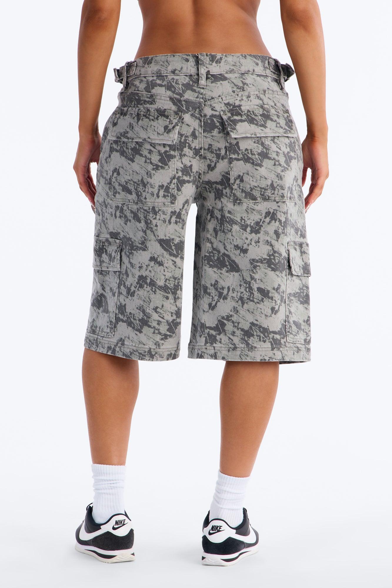 In Formation Camo Denim Jorts - Camouflage Female Product Image