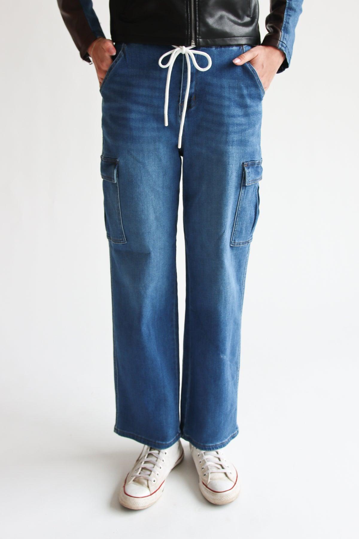 Drawstring Cargo Jeans Product Image