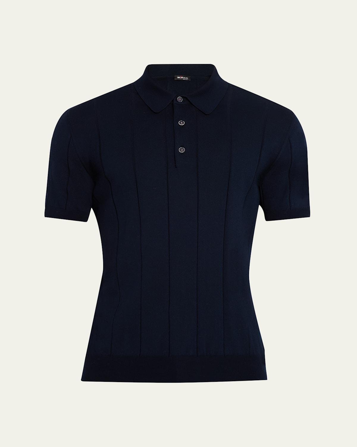 Mens Jacquard Stripe Polo Shirt Product Image