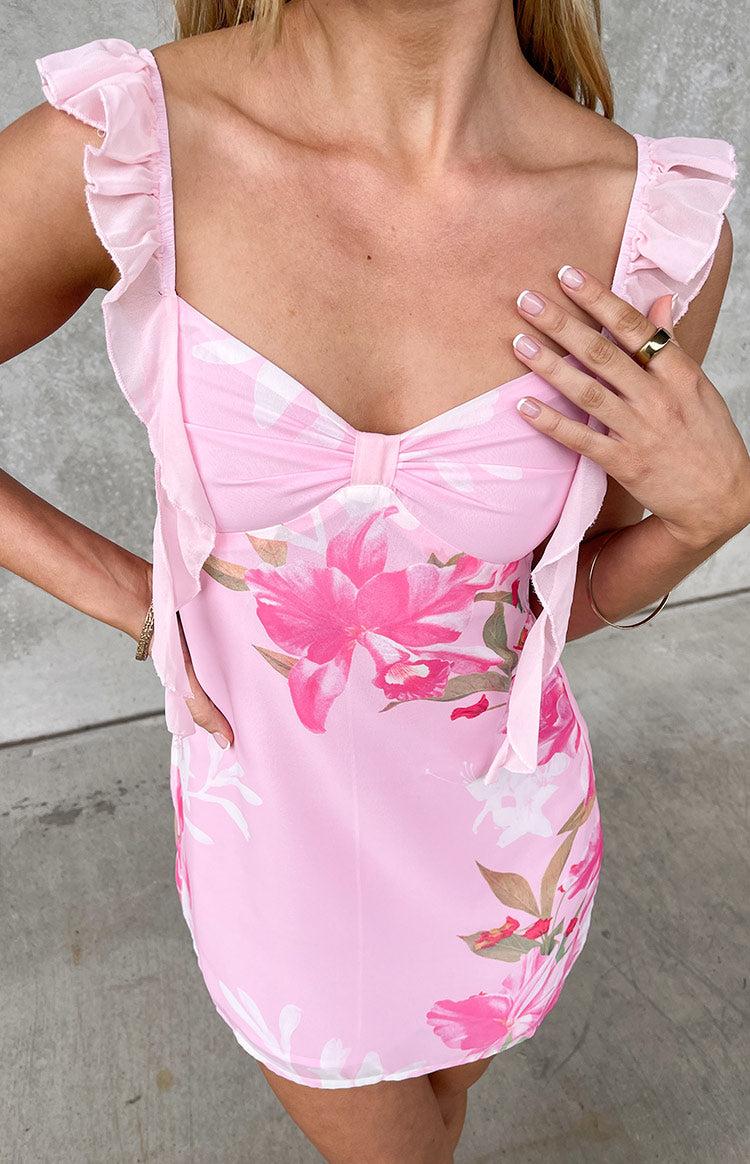 Joyce Pink Floral Chiffon Mini Dress Baby Product Image