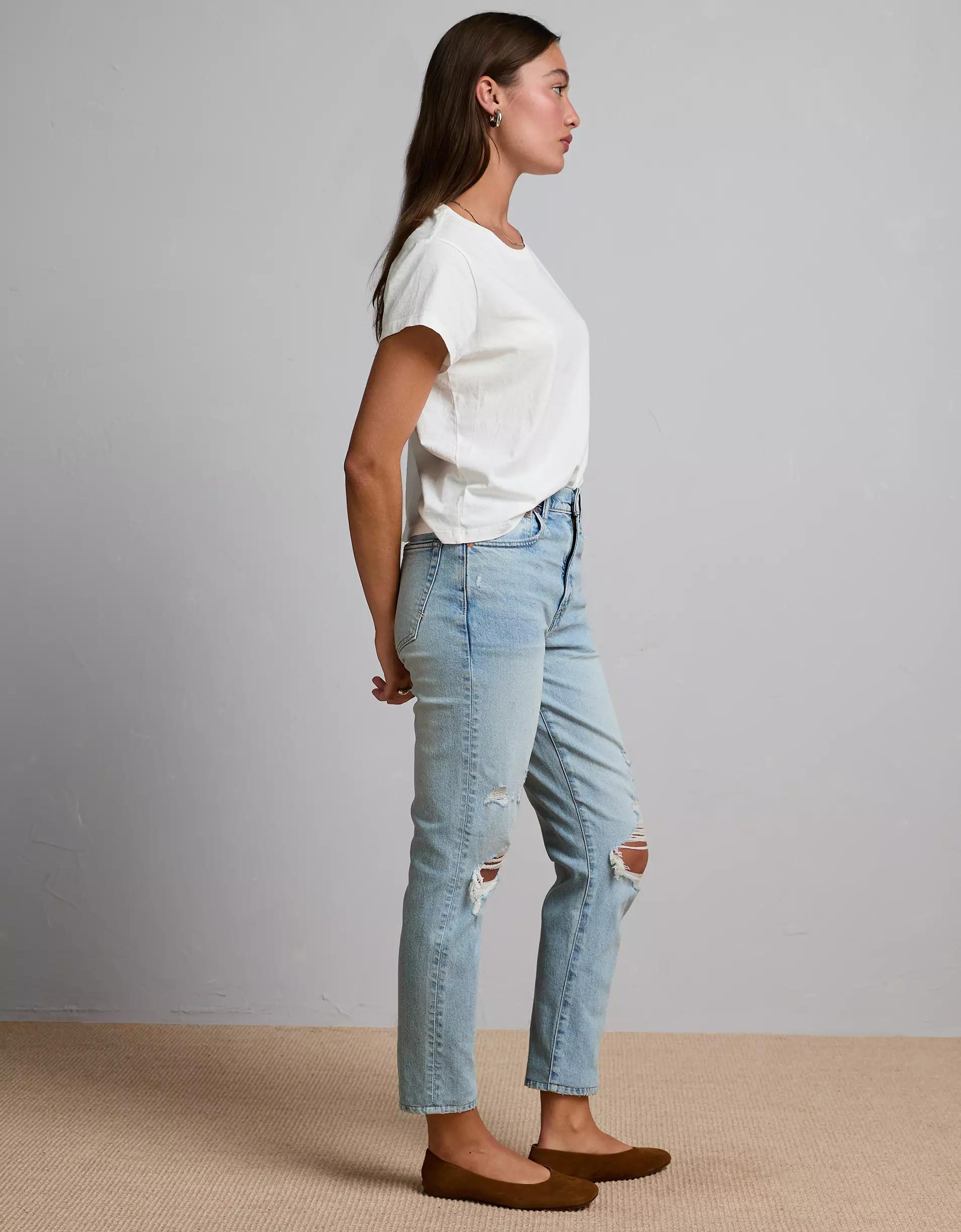 AE77 Premium Ripped Mom Jean Product Image