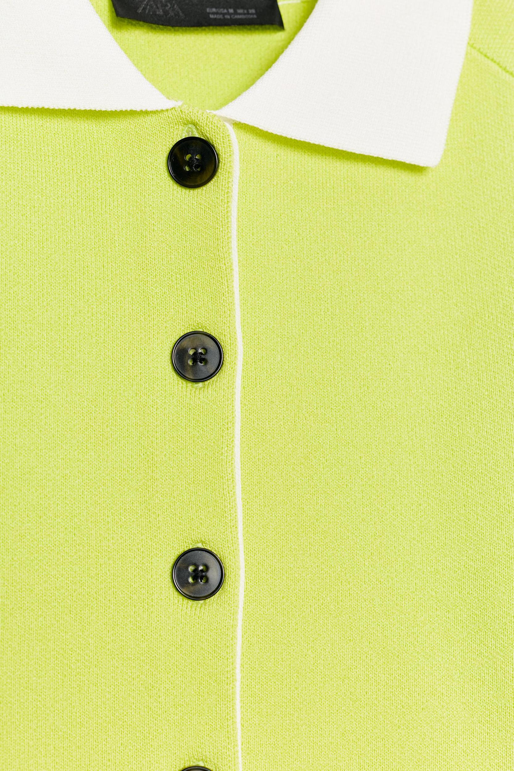 STRIPED KNIT POLO JACKET Product Image