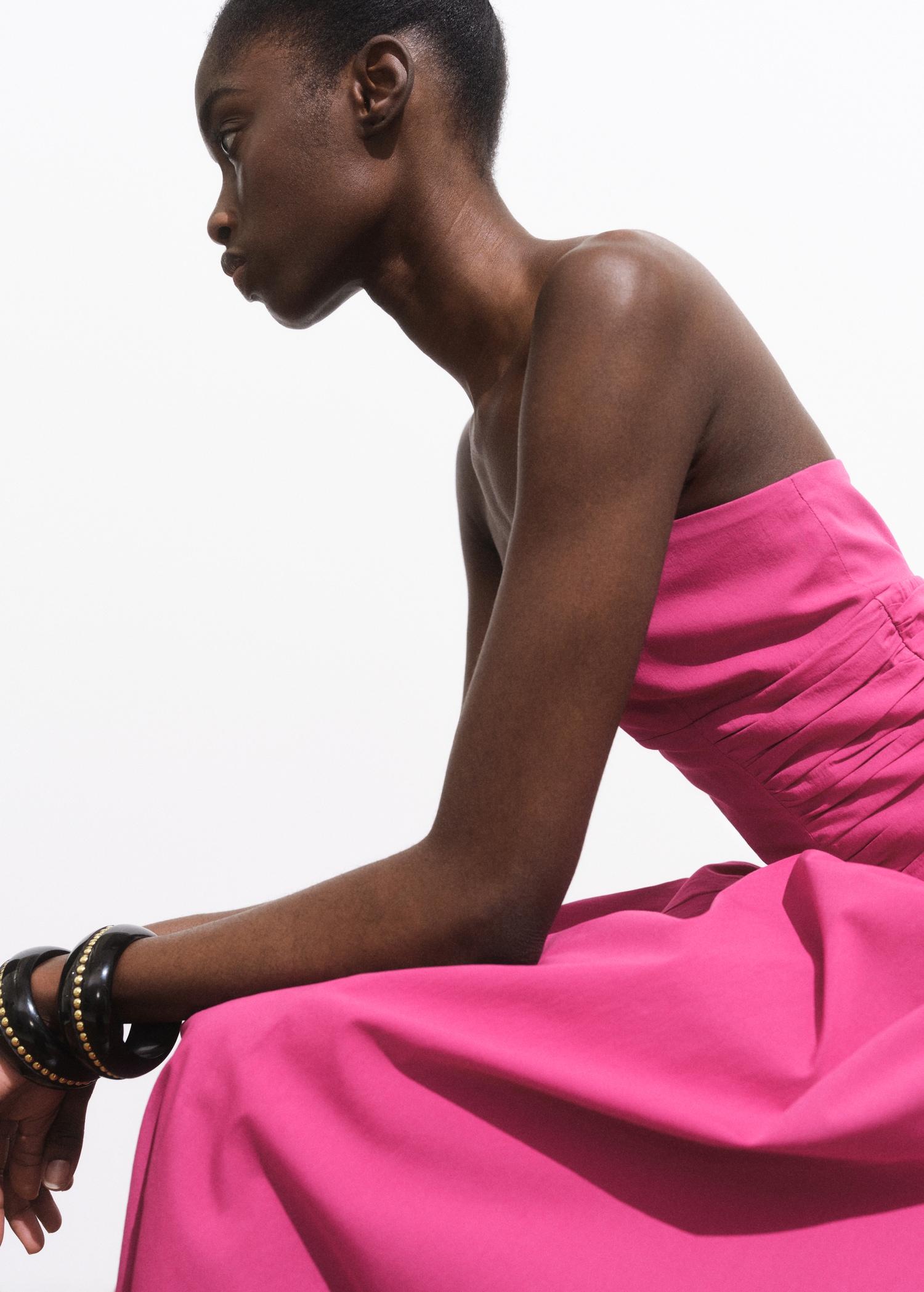 Strapless midi-dress - Women | MANGO USA Product Image