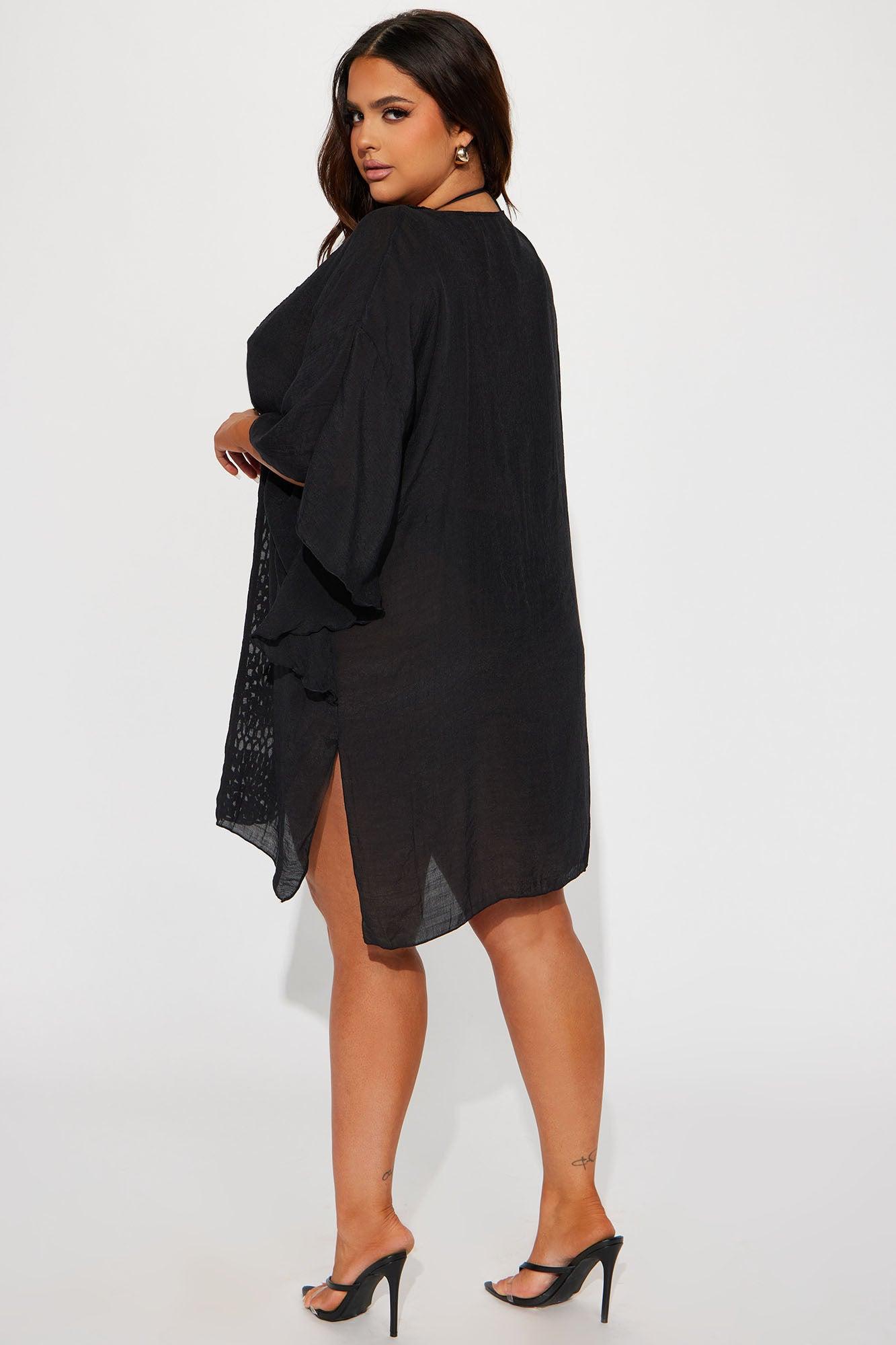 Theresa Crochet Cover Up Dress - Black Product Image