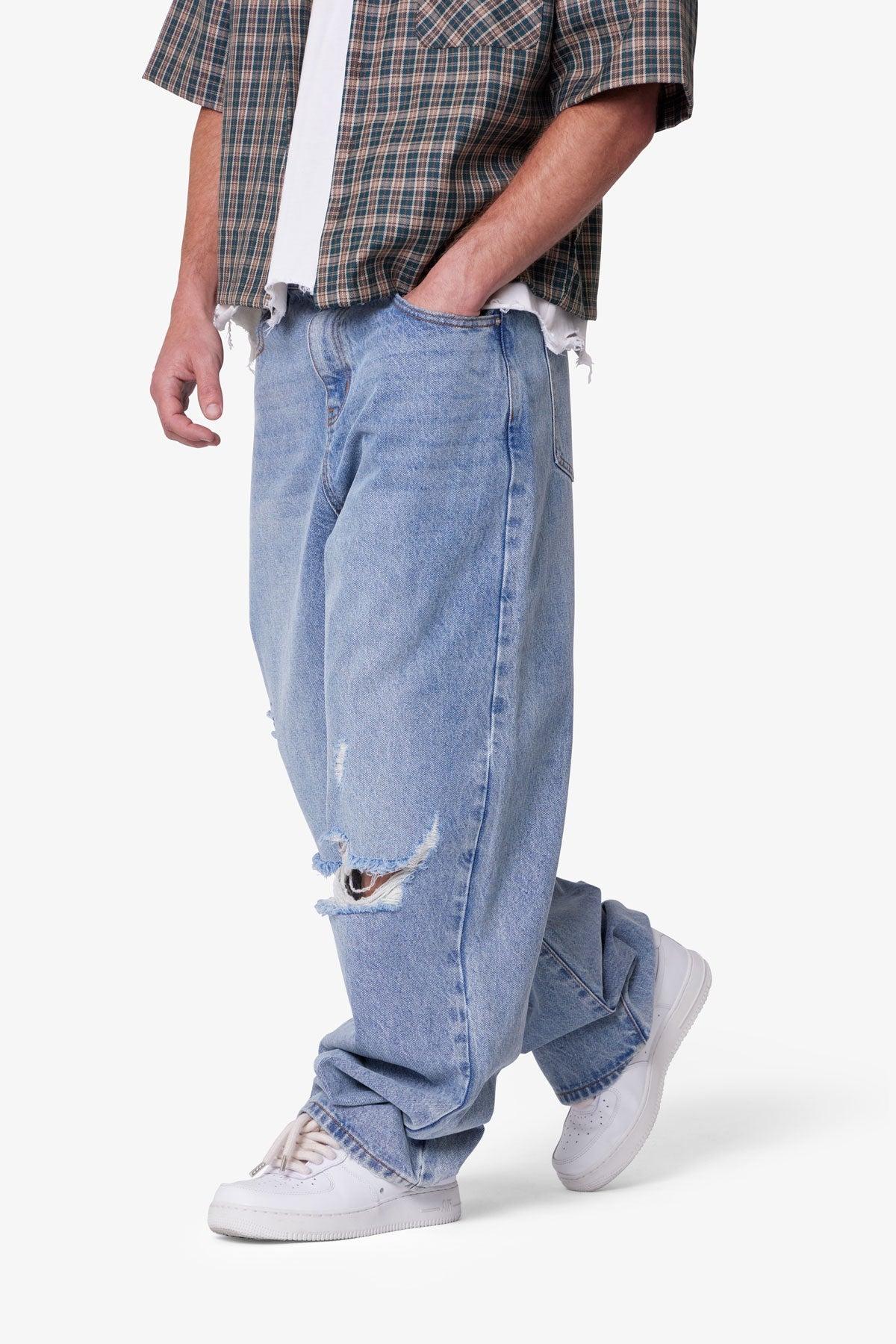 Ultra Baggy Blowout Denim - Washed Vintage Blue Product Image