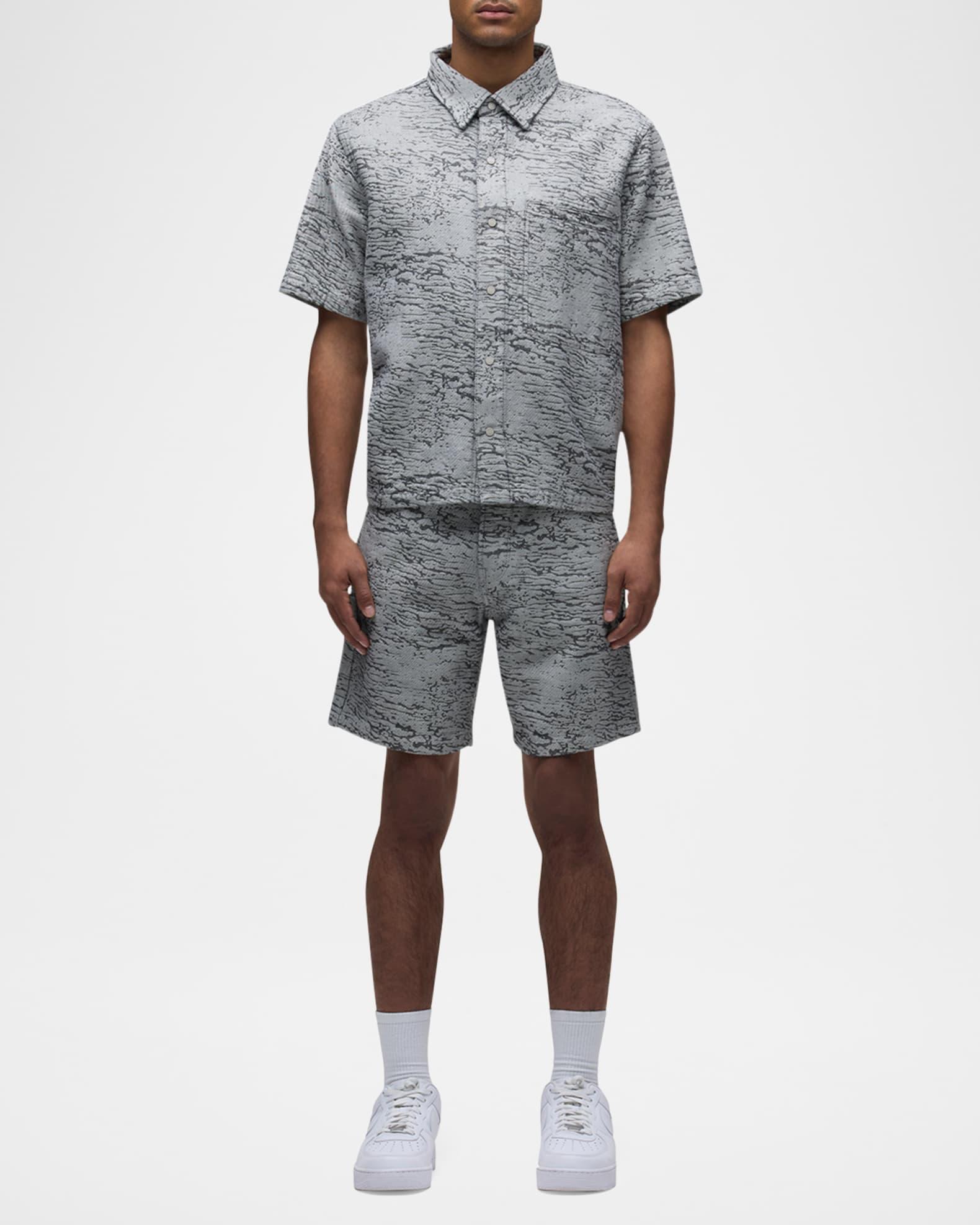 Mens Clint Jacquard Denim Shorts Product Image