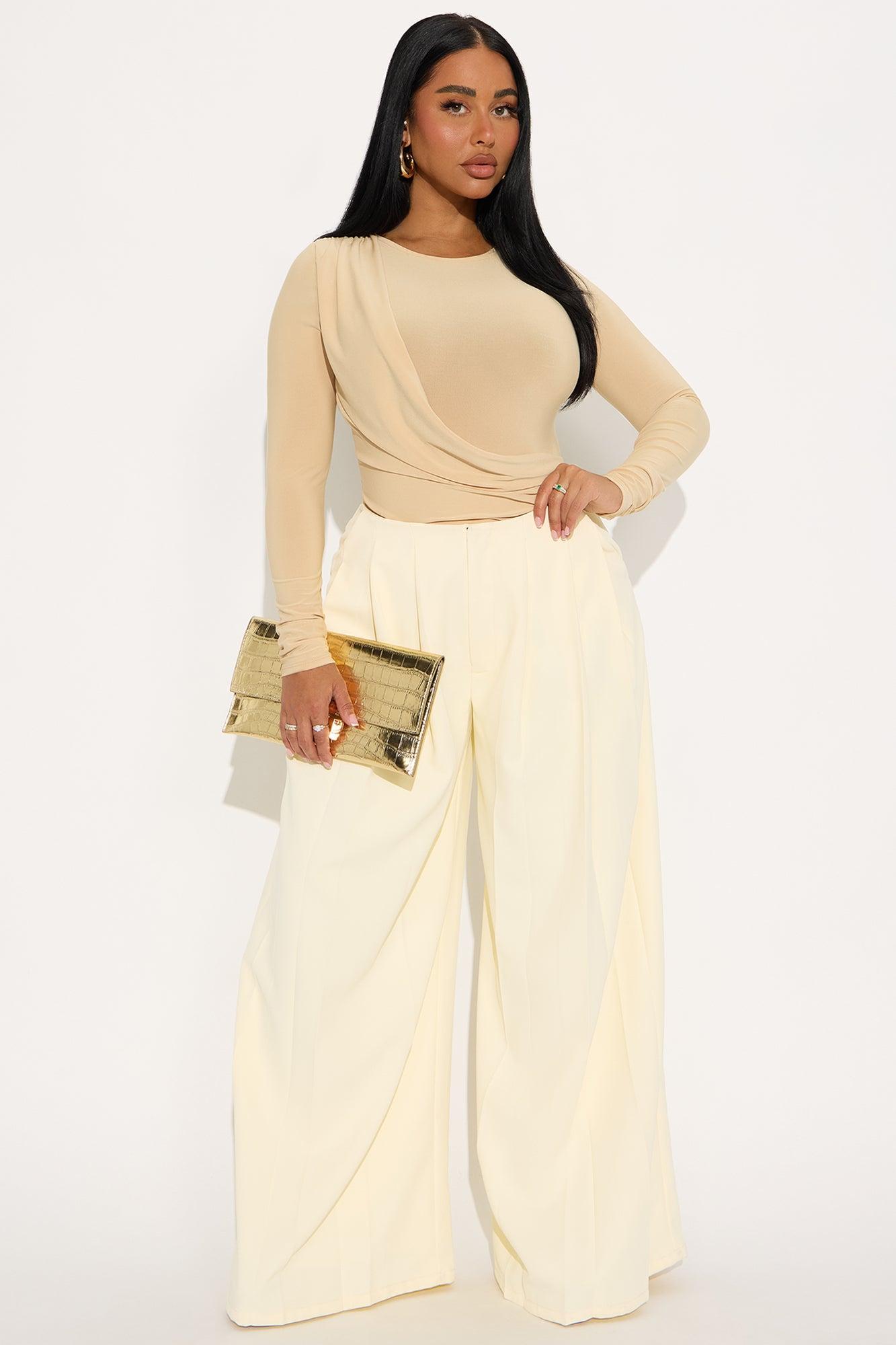 Annetta Long Sleeve Bodysuit - Taupe Product Image