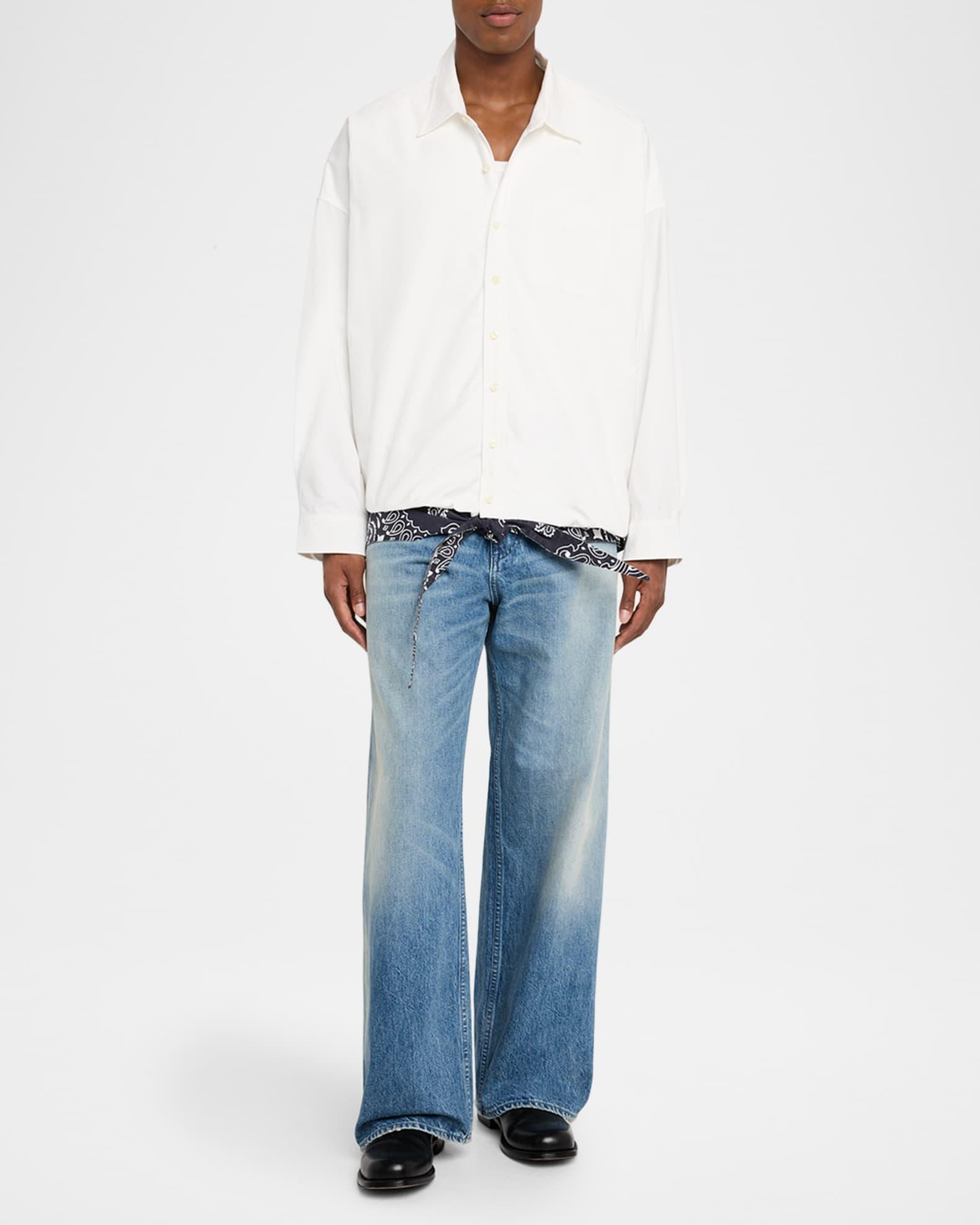 Men's Straight Baggy-Fit Bandana Tie Jeans Product Image