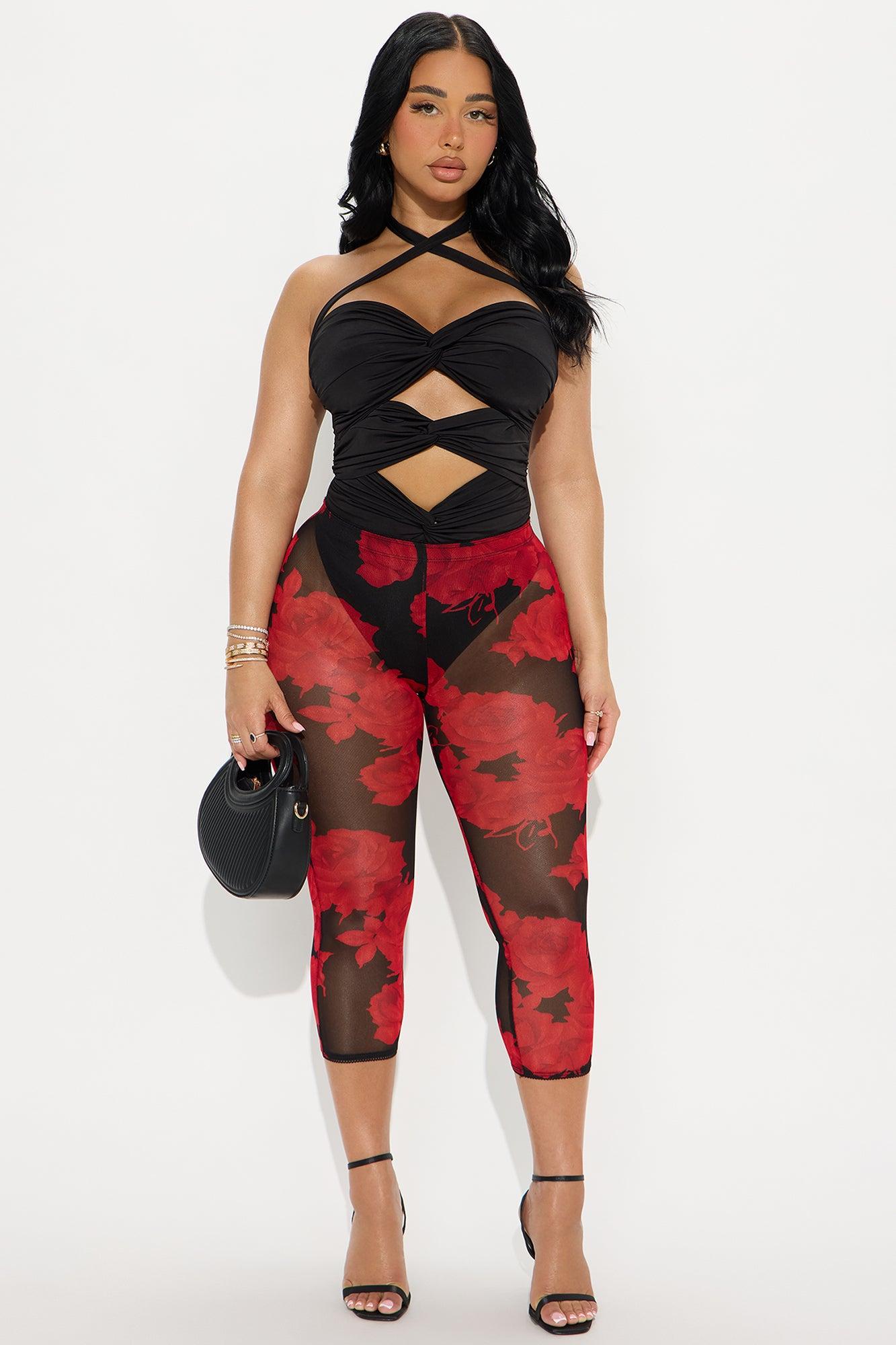 Dare Me Ruched Cut Out Halter Bodysuit - Black Product Image