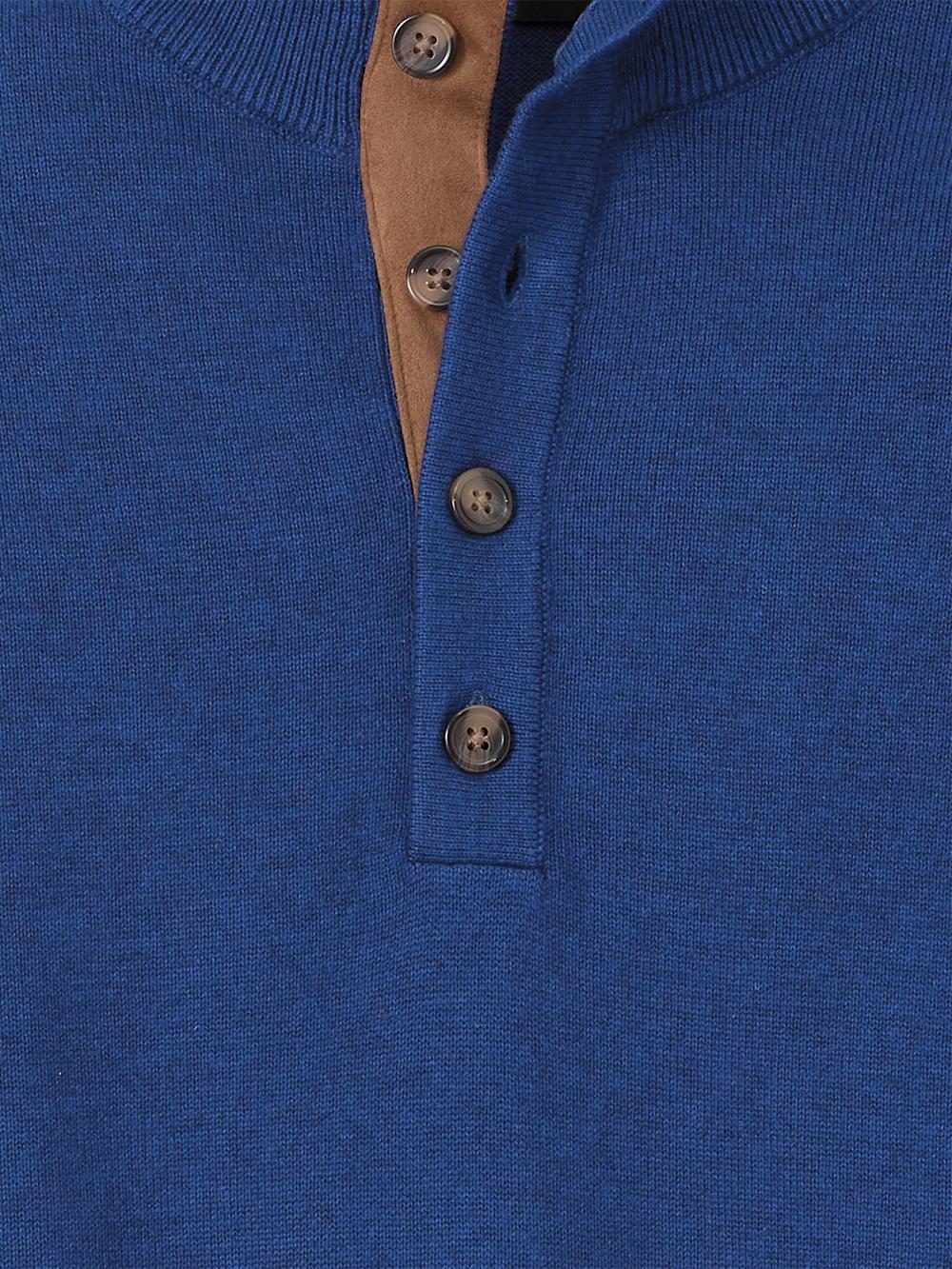 Supima Cotton Four Button Mock Neck Sweater - Plum Product Image