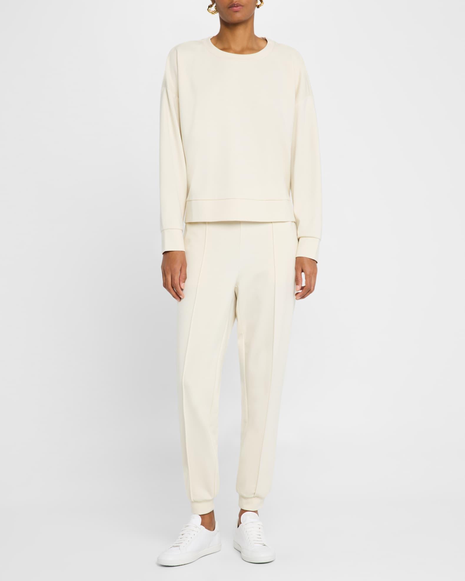 Cropped Pintuck Lightweight Ponte Joggers Product Image