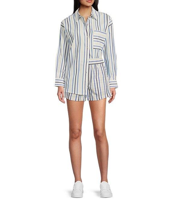 Copper Key Coordinating Woven Multi Stripe Shirt Product Image