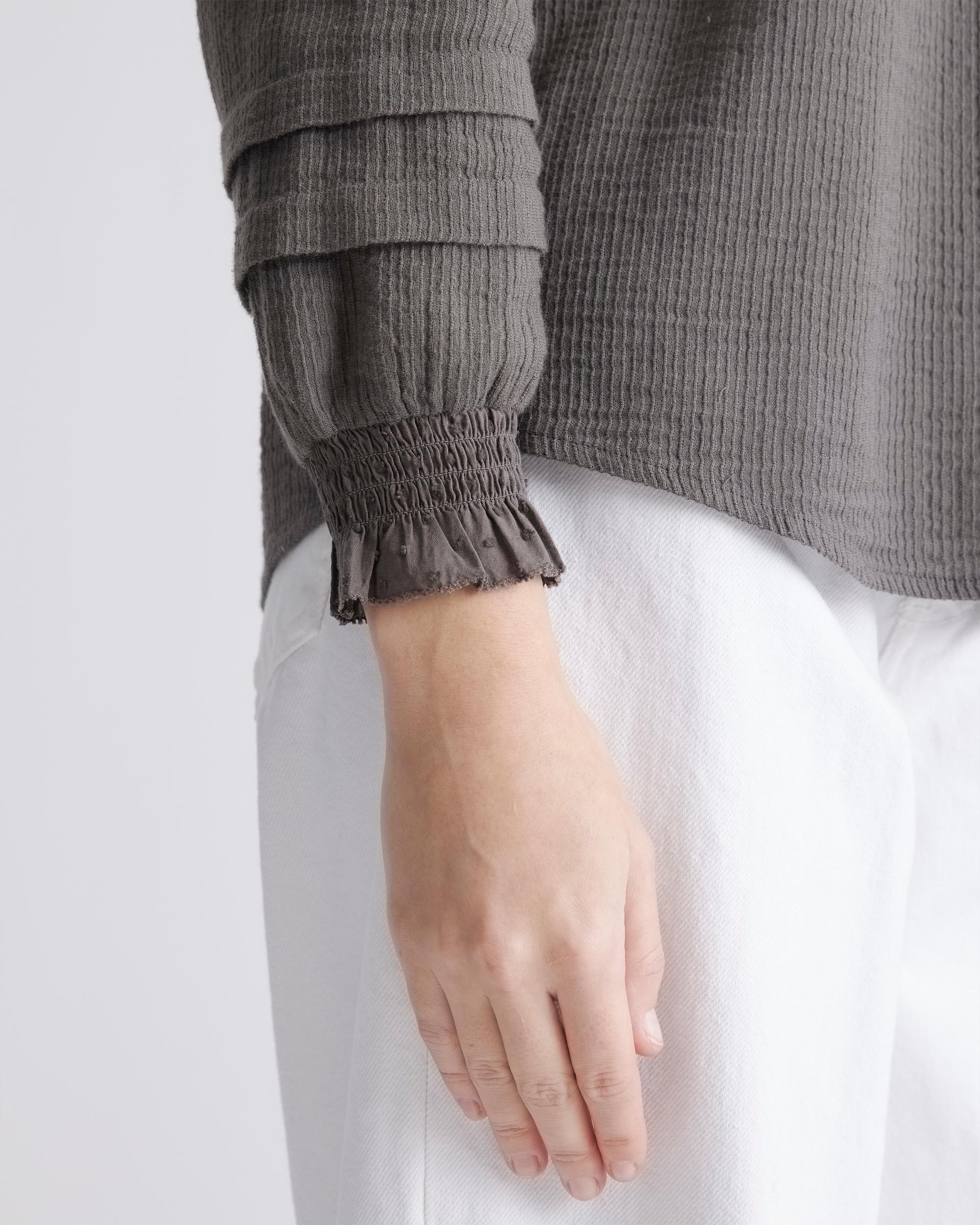 Quince | Women's Organic Textured Cotton Peasant Blouse Organic Cotton Product Image