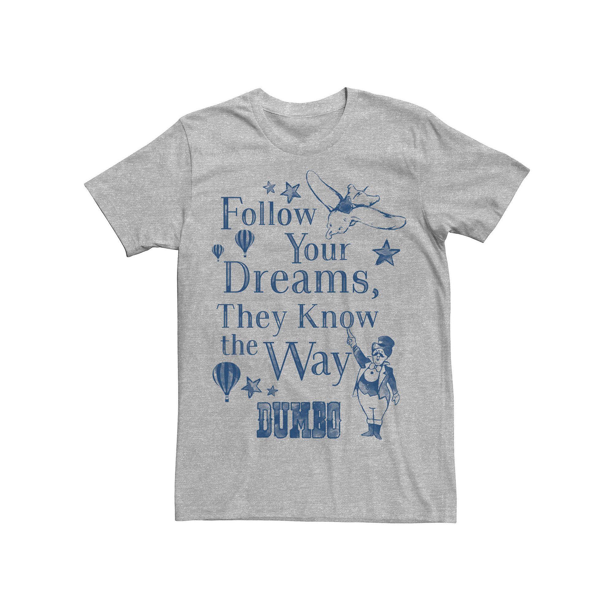 Disney's Dumbo Follow Your Dreams Vintage Poster Men's Tee,  Product Image