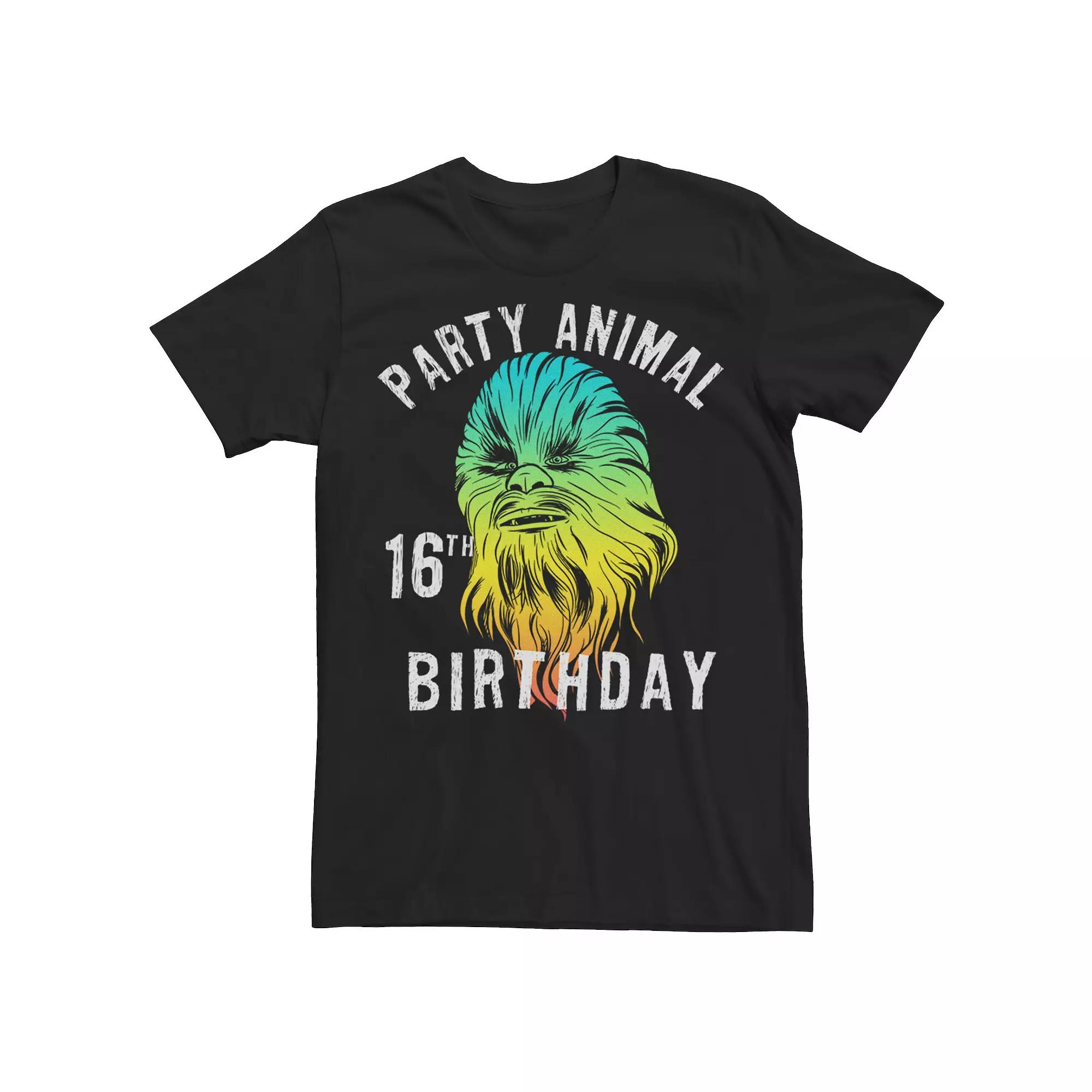 Men's Star Wars Chewbacca "Party Animal" 16th Birthday Graphic Tee,  Product Image