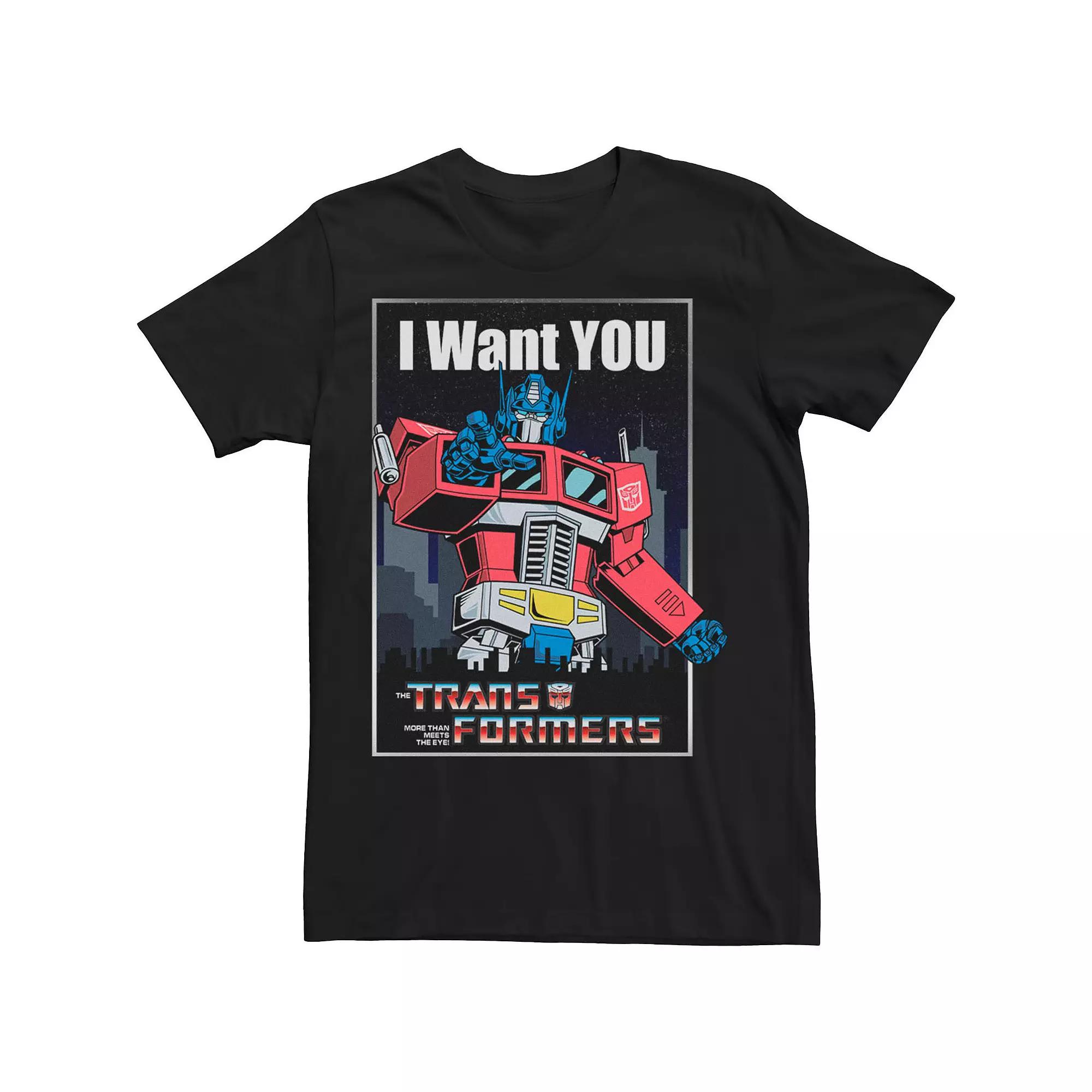 Men's Transformers Optimus Prime I Want You Tee, Size: Medium, Black Product Image
