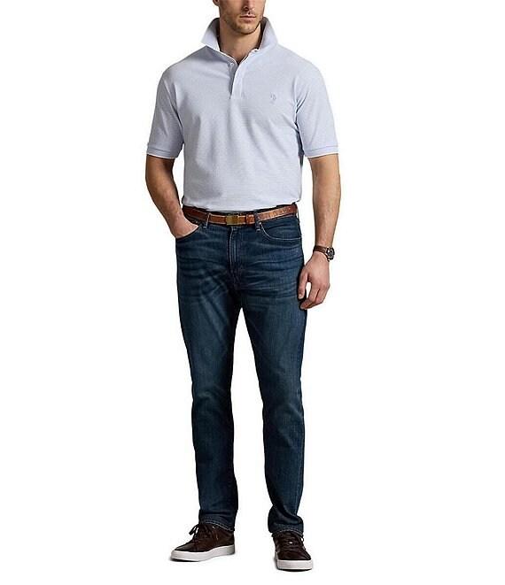 Polo Ralph Lauren Big & Tall Classic Fit Micro Stripe Tipped Stretch Mesh Short Sleeve Polo Shirt Product Image