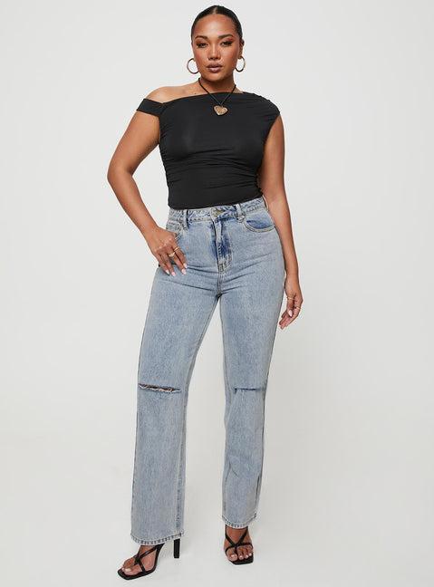 Holland High Rise Straight Leg Jeans Denim Product Image