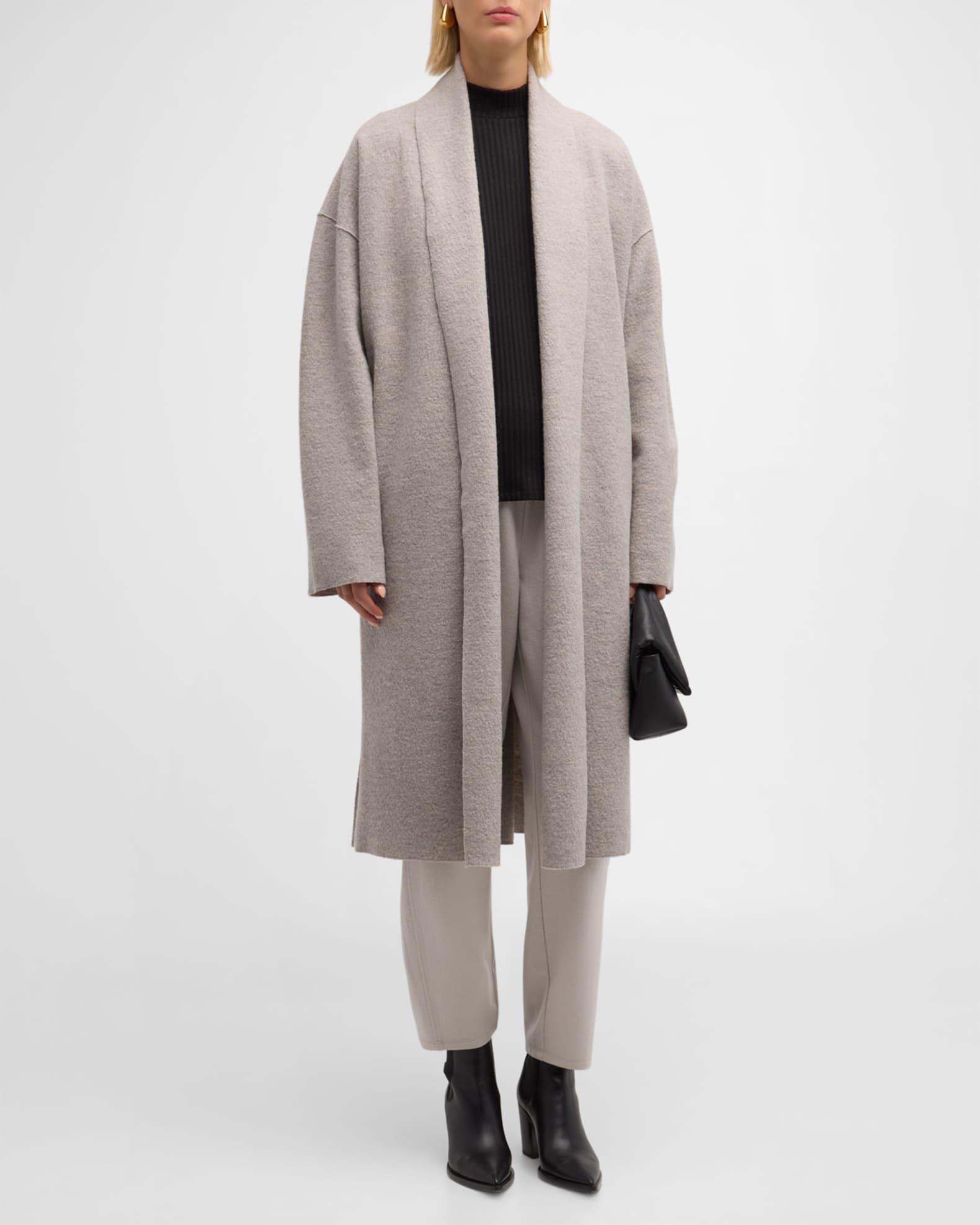 Lightweight Open-Front Boiled Wool Coat Product Image