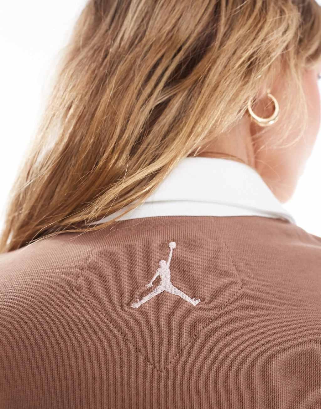Nike Air Jordan rugby polo shirt in brown Product Image
