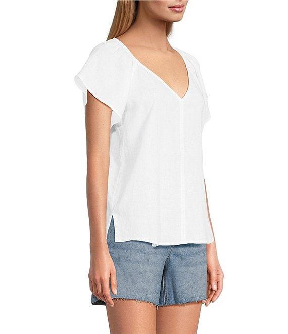 Tommy Bahama Coastalina Linen V-Neck Flutter Top Product Image