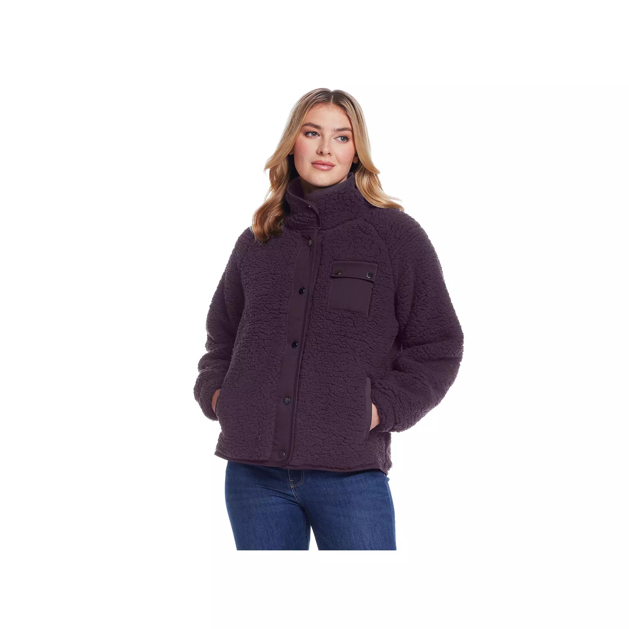 Women's Weathercast Snap Front Bonded Sherpa Fleece Jacket,  Product Image