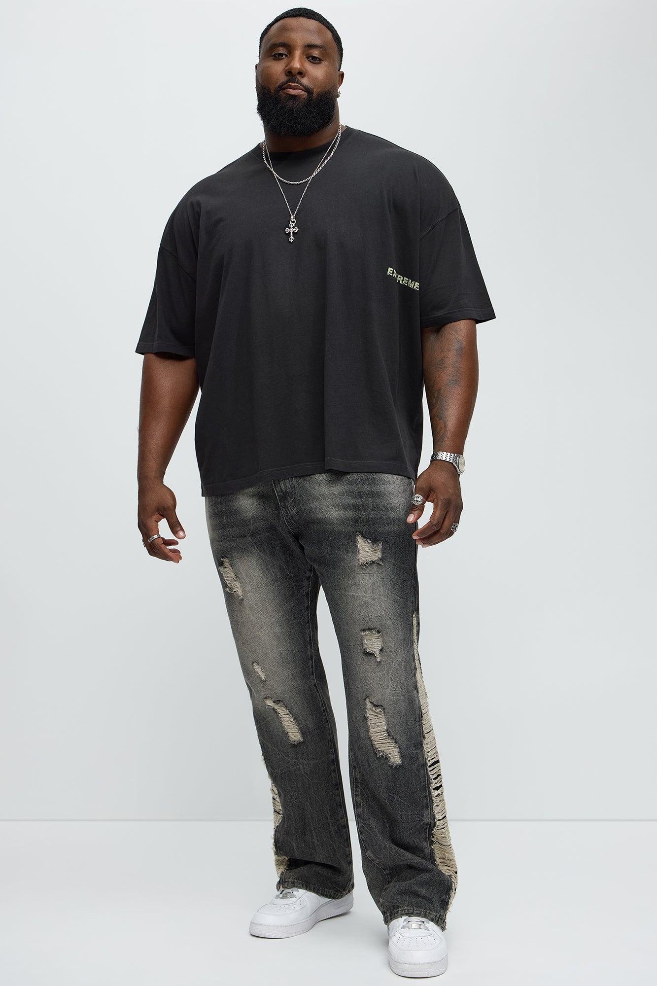 Extreme Shine Oversized Short Sleeve Tee - Black Wash Male Product Image