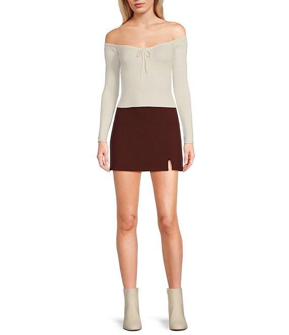 GB Off-The-Shoulder Long Sleeve Sweater Product Image