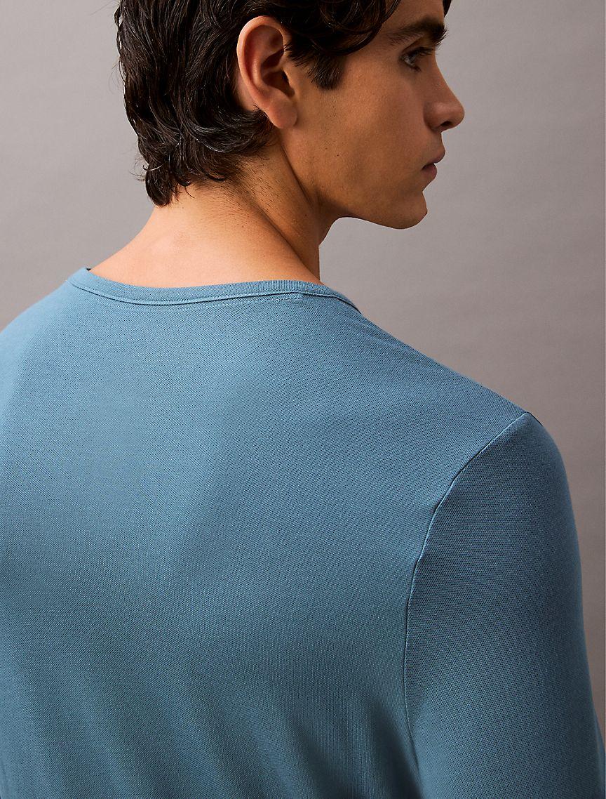Ultra Soft Modal Pique Henley Sleep Tee Product Image
