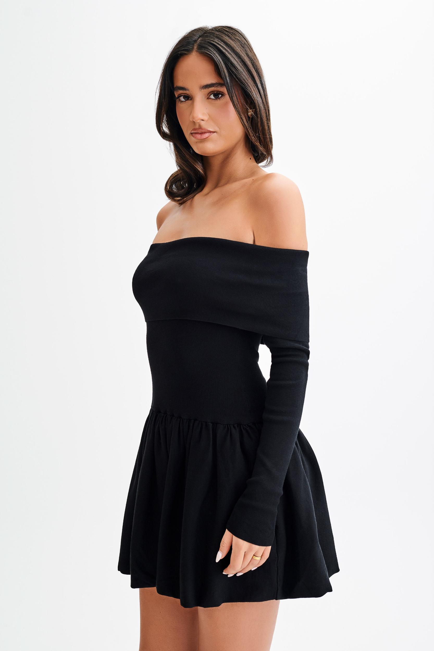 Atlanta Long Sleeve Mini Dress - Black Product Image